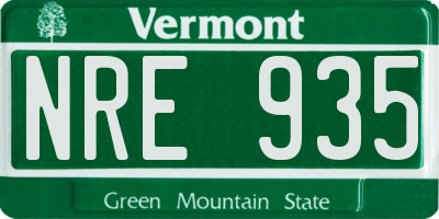 VT license plate NRE935