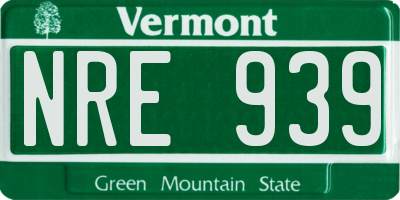 VT license plate NRE939