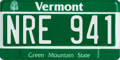 VT license plate NRE941
