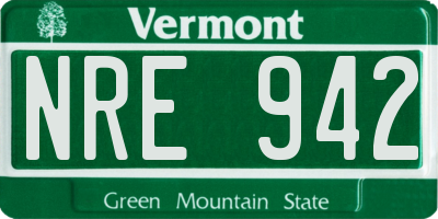 VT license plate NRE942