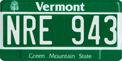 VT license plate NRE943