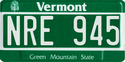 VT license plate NRE945