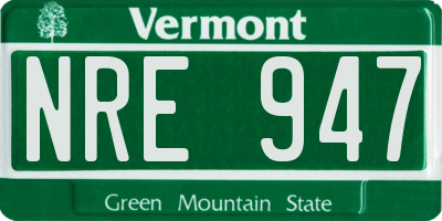 VT license plate NRE947