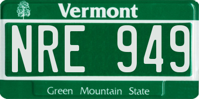 VT license plate NRE949