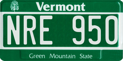 VT license plate NRE950