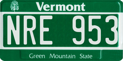 VT license plate NRE953