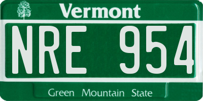 VT license plate NRE954