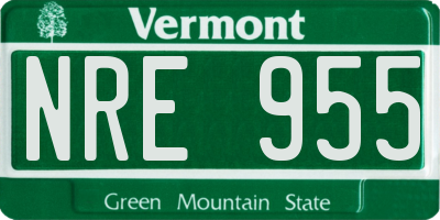 VT license plate NRE955