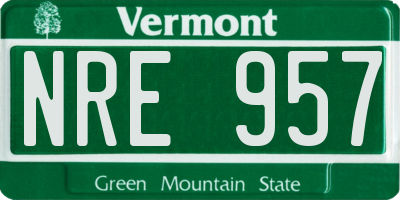 VT license plate NRE957
