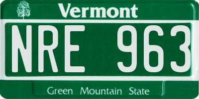 VT license plate NRE963