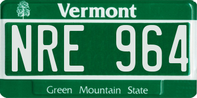 VT license plate NRE964