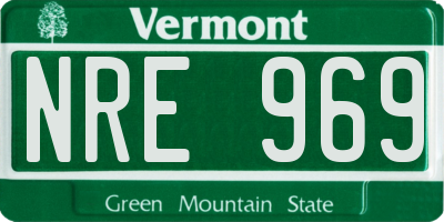 VT license plate NRE969
