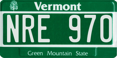 VT license plate NRE970