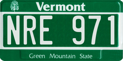 VT license plate NRE971