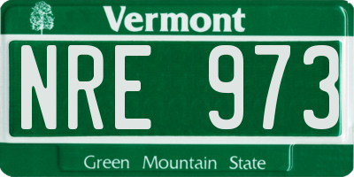 VT license plate NRE973