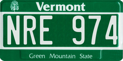 VT license plate NRE974