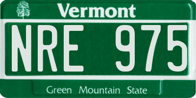 VT license plate NRE975