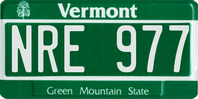 VT license plate NRE977