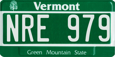 VT license plate NRE979