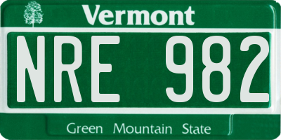VT license plate NRE982