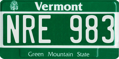 VT license plate NRE983