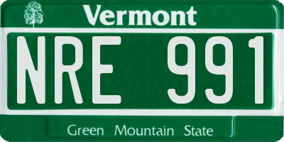 VT license plate NRE991