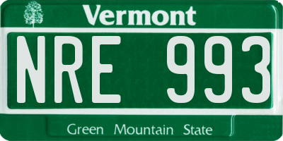VT license plate NRE993