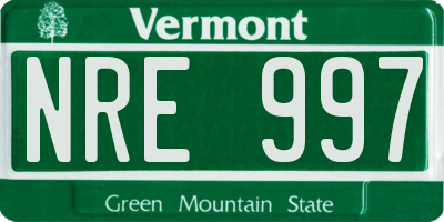 VT license plate NRE997