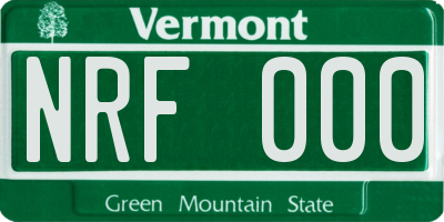 VT license plate NRF000
