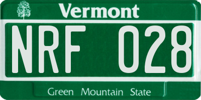 VT license plate NRF028