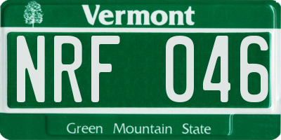 VT license plate NRF046