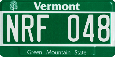 VT license plate NRF048
