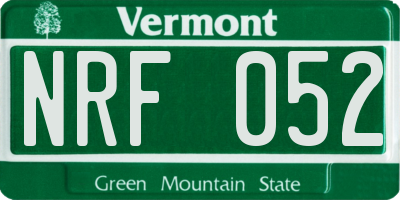 VT license plate NRF052
