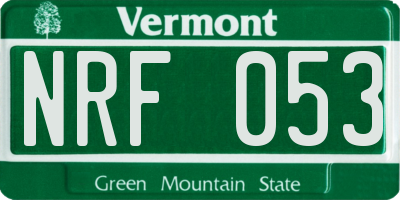 VT license plate NRF053