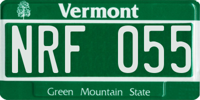 VT license plate NRF055