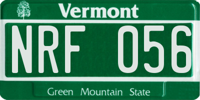 VT license plate NRF056