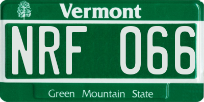 VT license plate NRF066