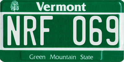VT license plate NRF069