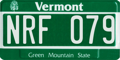 VT license plate NRF079