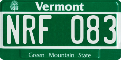 VT license plate NRF083