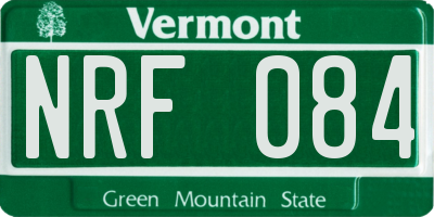 VT license plate NRF084
