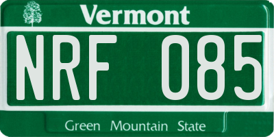 VT license plate NRF085