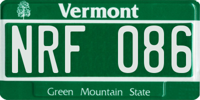 VT license plate NRF086