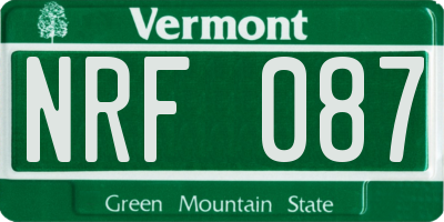VT license plate NRF087