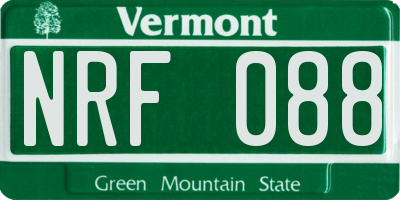 VT license plate NRF088