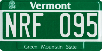 VT license plate NRF095