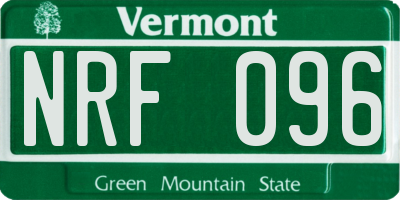 VT license plate NRF096