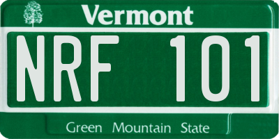 VT license plate NRF101