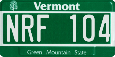 VT license plate NRF104
