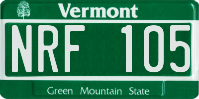 VT license plate NRF105